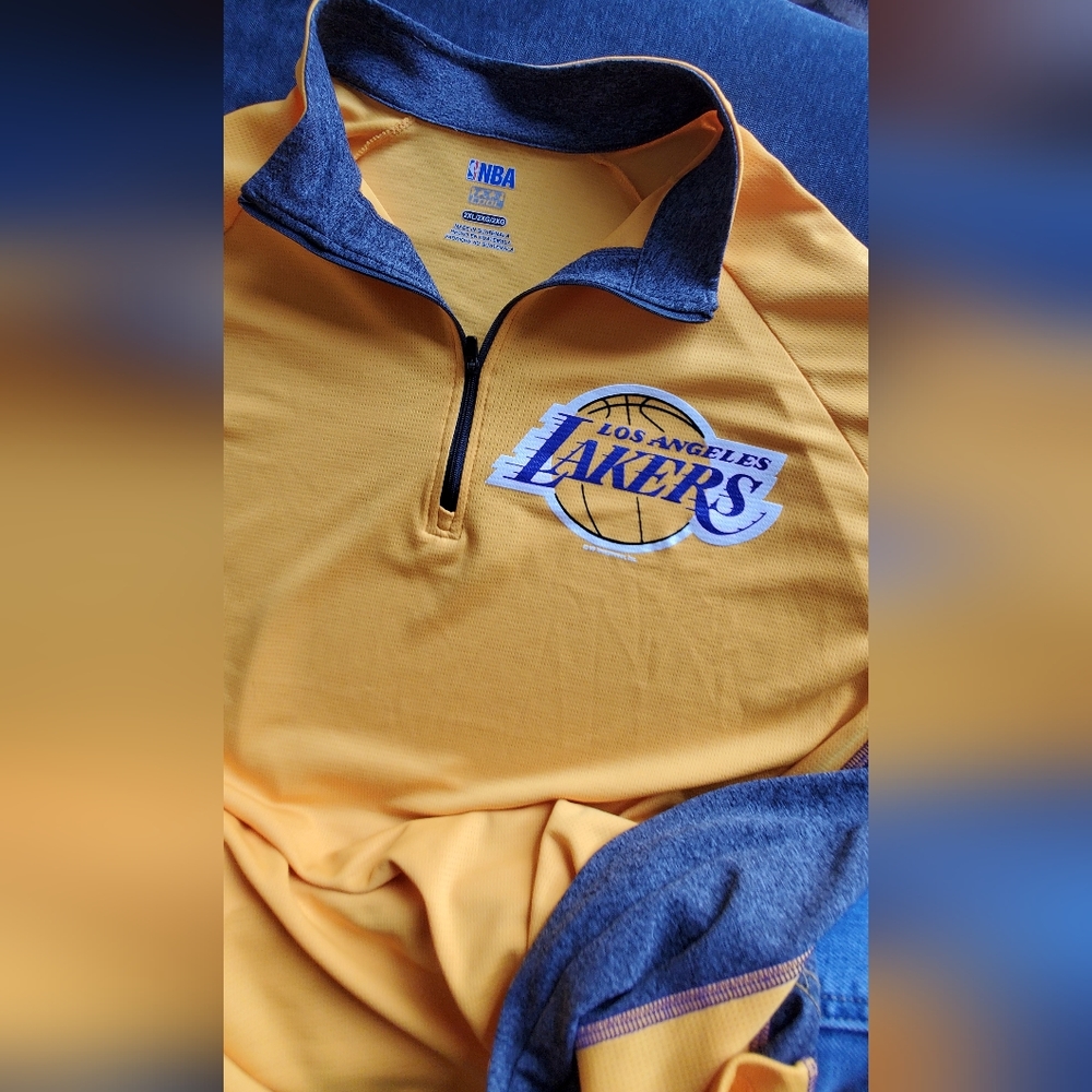 Lakers NBA Men's Quarter Zip Pullover Shirt Athletic Quick Dry T-Shir